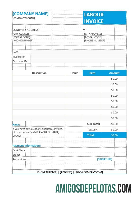 para download Modelo de Formato de Nota Fiscal Trabalhista